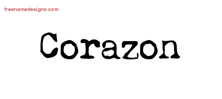 Vintage Writer Name Tattoo Designs Corazon Free Lettering