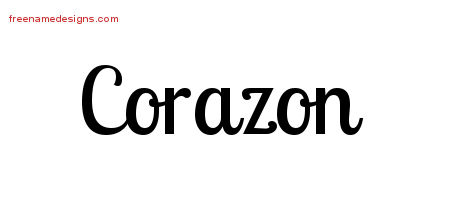 Handwritten Name Tattoo Designs Corazon Free Download