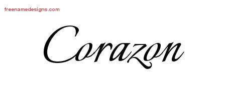 Calligraphic Name Tattoo Designs Corazon Download Free