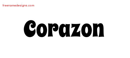 Groovy Name Tattoo Designs Corazon Free Lettering