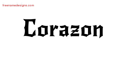 Gothic Name Tattoo Designs Corazon Free Graphic
