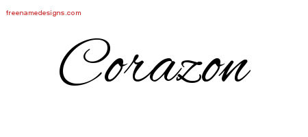 Cursive Name Tattoo Designs Corazon Download Free
