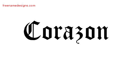 Blackletter Name Tattoo Designs Corazon Graphic Download