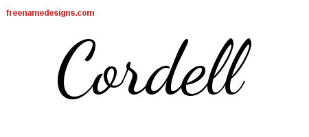 Lively Script Name Tattoo Designs Cordell Free Download