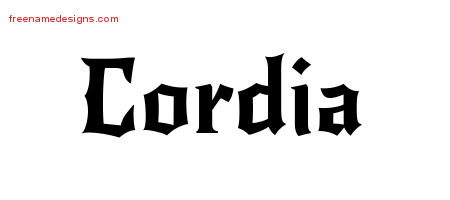 Gothic Name Tattoo Designs Cordia Free Graphic