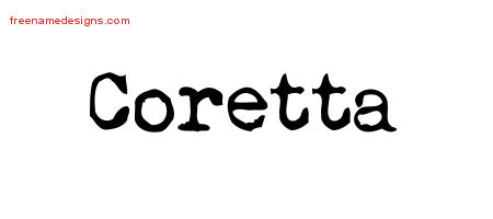 Vintage Writer Name Tattoo Designs Coretta Free Lettering