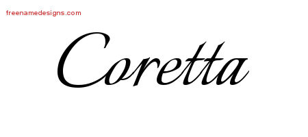 Calligraphic Name Tattoo Designs Coretta Download Free