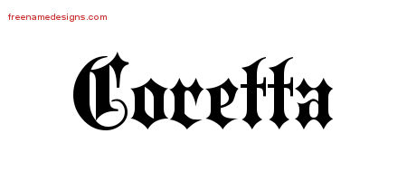 Old English Name Tattoo Designs Coretta Free