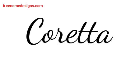 Lively Script Name Tattoo Designs Coretta Free Printout