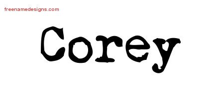 Vintage Writer Name Tattoo Designs Corey Free