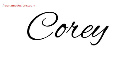 Cursive Name Tattoo Designs Corey Download Free