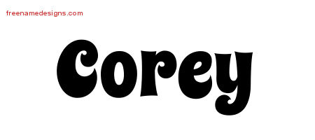 Groovy Name Tattoo Designs Corey Free Lettering