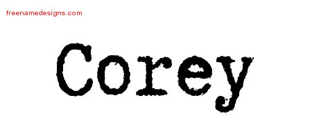 Typewriter Name Tattoo Designs Corey Free Download