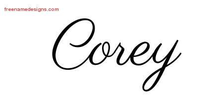 Classic Name Tattoo Designs Corey Printable