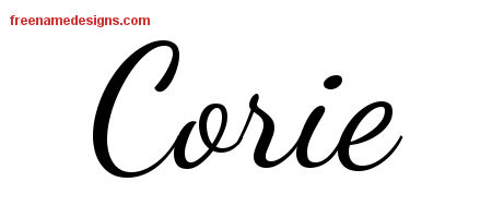 Lively Script Name Tattoo Designs Corie Free Printout