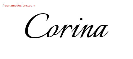 Calligraphic Name Tattoo Designs Corina Download Free