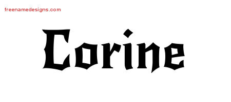 Gothic Name Tattoo Designs Corine Free Graphic
