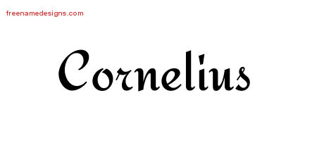 Calligraphic Stylish Name Tattoo Designs Cornelius Free Graphic