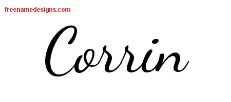 Lively Script Name Tattoo Designs Corrin Free Printout