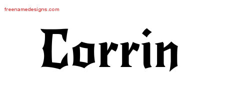 Gothic Name Tattoo Designs Corrin Free Graphic