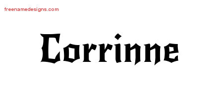 Gothic Name Tattoo Designs Corrinne Free Graphic