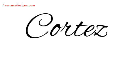 Cursive Name Tattoo Designs Cortez Free Graphic