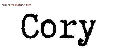 Typewriter Name Tattoo Designs Cory Free Printout