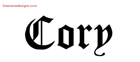 Blackletter Name Tattoo Designs Cory Printable