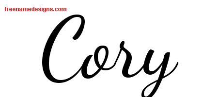 Lively Script Name Tattoo Designs Cory Free Printout