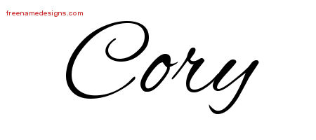 Cursive Name Tattoo Designs Cory Free Graphic