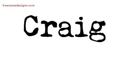 Vintage Writer Name Tattoo Designs Craig Free