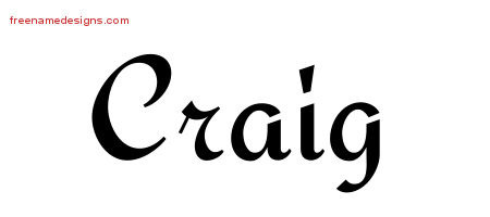 Calligraphic Stylish Name Tattoo Designs Craig Free Graphic