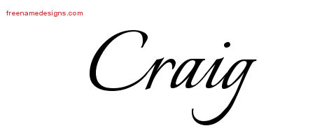 Calligraphic Name Tattoo Designs Craig Free Graphic
