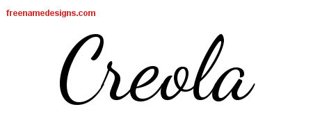 Lively Script Name Tattoo Designs Creola Free Printout