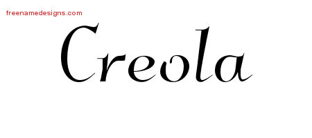 Elegant Name Tattoo Designs Creola Free Graphic
