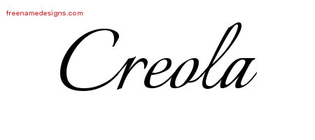 Calligraphic Name Tattoo Designs Creola Download Free