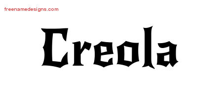Gothic Name Tattoo Designs Creola Free Graphic