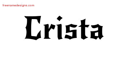 Gothic Name Tattoo Designs Crista Free Graphic