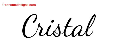 Lively Script Name Tattoo Designs Cristal Free Printout