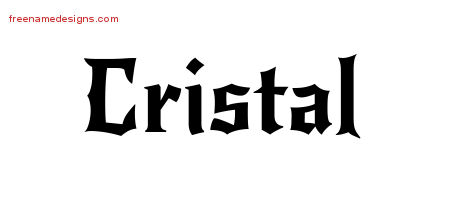 Gothic Name Tattoo Designs Cristal Free Graphic