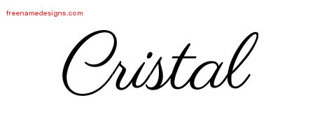 Classic Name Tattoo Designs Cristal Graphic Download