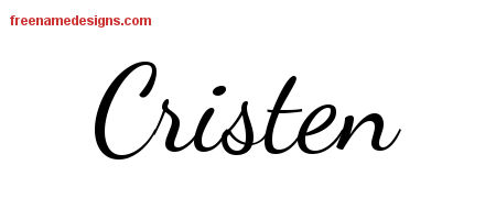 Lively Script Name Tattoo Designs Cristen Free Printout