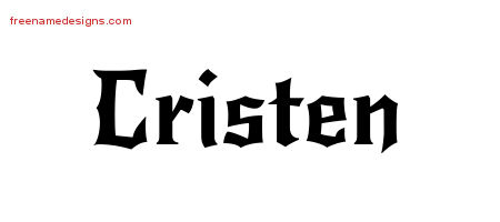 Gothic Name Tattoo Designs Cristen Free Graphic