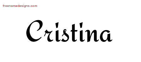 Calligraphic Stylish Name Tattoo Designs Cristina Download Free