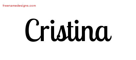 Handwritten Name Tattoo Designs Cristina Free Download