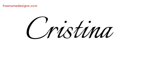 Calligraphic Name Tattoo Designs Cristina Download Free