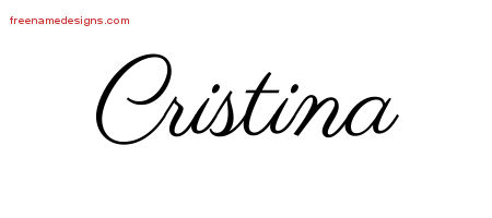 Classic Name Tattoo Designs Cristina Graphic Download