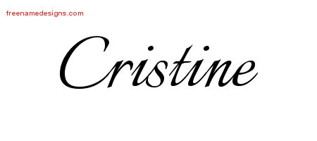 Calligraphic Name Tattoo Designs Cristine Download Free