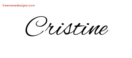 Cursive Name Tattoo Designs Cristine Download Free