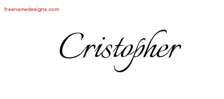 Calligraphic Name Tattoo Designs Cristopher Free Graphic